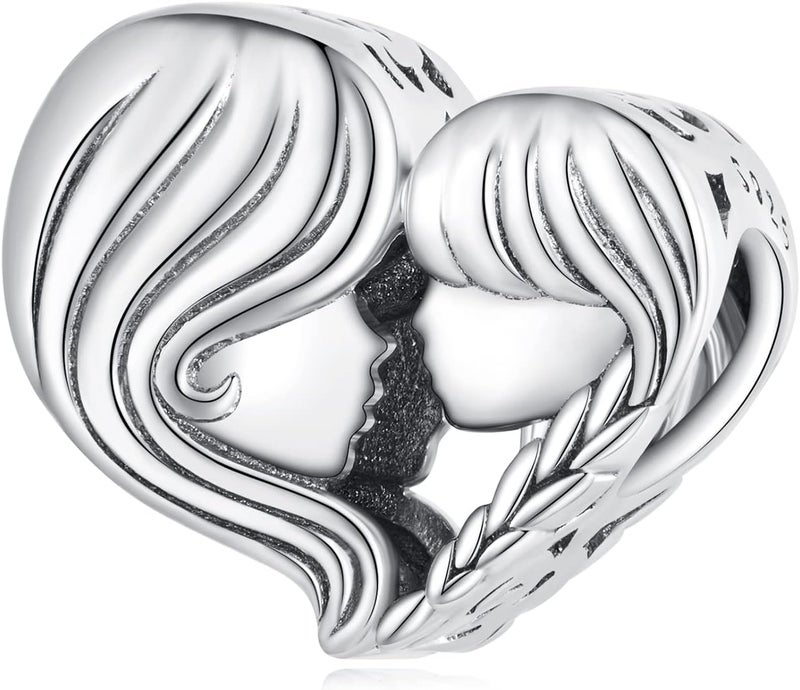 VOROCO Store 925 Sterling Silver Love Heart Charm for Charm Bracelet, Christmas Mother's Day Birthday Perfect Jewelry Gifts for Mom Grandma Daughter Friend Sister - Image 1